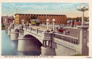 NEW LOCUST ST BRIDGE AND COLISEUM DES MOINES, IA  