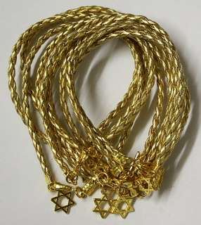 10 Israel STAR OF DAVID Jewish Judaica Charm GOLD String Kabbalah Wrap 