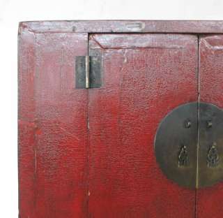 Chinese Antique Red Shanxi Armoire 2/Doors 6/Drawers  
