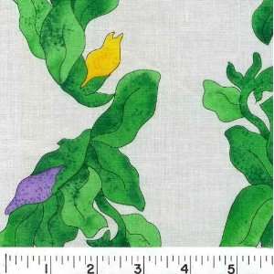  4445 Wide RAIN FOREST VINE   WHITE Fabric By The Yard 