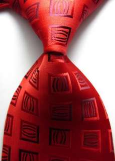 Red 100% New Pattern Silk Classic Elegant Woven Mens Tie Necktie 