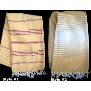 Yellow Stripe Turkish Cotton Pestemal Towel