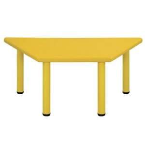  Trapezoid Plastic Table Color Yellow, Leg Height 22 