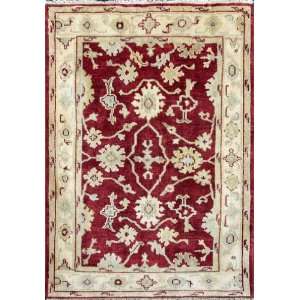  Wool on Wool 4x6 Vegetable Dye Hand Knotted Oushak Rug 