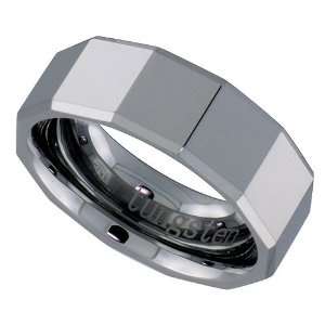 Cobalt Free TUNGSTEN CARBIDE 8 mm (5/16 in.) Comfort Fit Band w/ large 