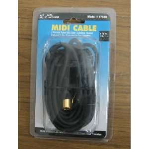   Duca 12 foot 5 pin gold plated MIDI Cable Model# 47648 Electronics