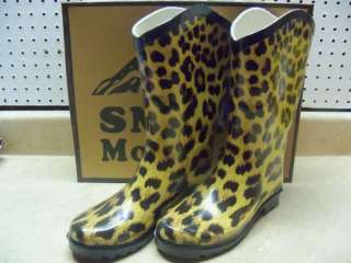 Cowboy Rubber Muck Barn Boots Leopard Print Ladies 11  