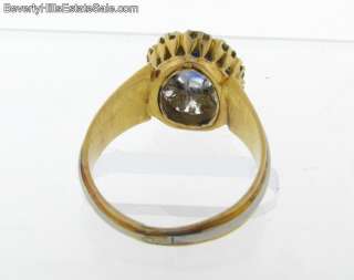 Antique Art Deco Plat 18K Diamond Natural Sapphire Ring  