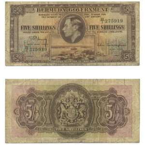  Bermuda 1937 5 Shillings, Pick 8b 