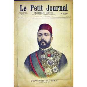  Portrait Tewfik Pacha Khedive Egypt French Print 1892 