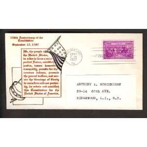   62) First Day Cover; 150th Anniversary; Constitution 