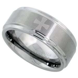  Free TUNGSTEN CARBIDE 9 mm (11/32 in.) Comfort Fit Flat Wedding Band 