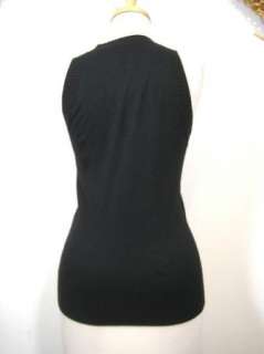 DOLCE & GABBANA Womens Black Sleeveless Cashmere Silk Blend Sweater sz 