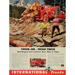  1946 Ad Loggers International Trucks Harvester Company 