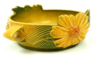 ROSEVILLE 6 BOWL WITH HANDLES 1942 PEONY PATTERN YELLOW & GREEN 428 