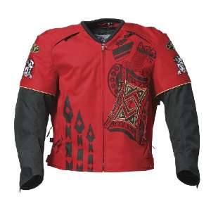 Joe Rocket Lucky Mens Textile Motorcycle Jacket Red/Black 