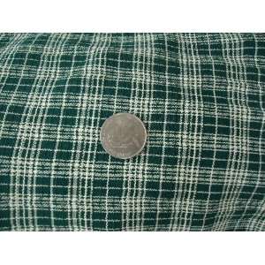 58 Inch Wide Poly Viscouse Wool Christmas Green White Plaid Fabric By 