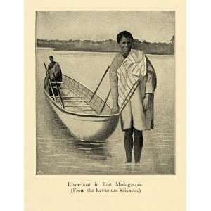 com 1901 Print River Boat Madagascar Canoe Alternative Transportation 