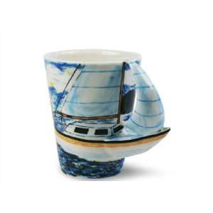  Sailing Boat Handmade Coffee Mug (10cm x 8cm)