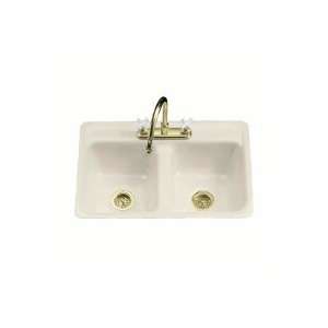  Kohler K 5950 4 Delafield tile in/metal Sink, Almond