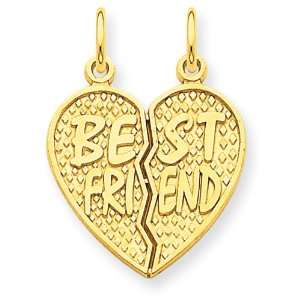  14k Yellow Gold Best Friend Break Apart Charm Jewelry