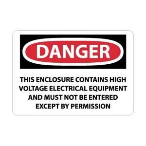 com D617RB   Danger, This Enclosure Contains High Voltage Electrical 