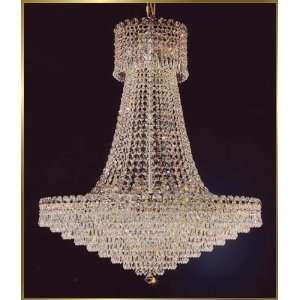 Small Crystal Chandelier, MU 6345, 18 lights, 24Kt Gold, 30 wide X 34 