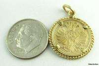   COIN PENDANT   Solid 8k Yellow Gold 1370 Crest Estate Charm  
