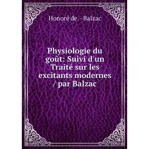   sur les excitants modernes / par Balzac HonorÃ© de.   Balzac Books