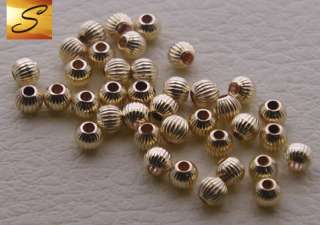 3mm 14kt Corrugated Gold Filled Beads (Pkg 50)  