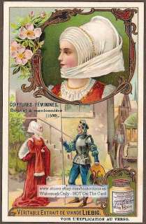 Victorian c1907 Card 1500s German Womens Hair   Hat  