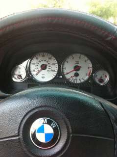 97 03 BMW E39 WHITE GAUGE FACE OVERLAY TOP SPEED 155MPH  