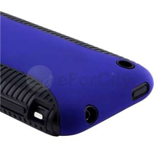 HYBRID BLACK TPU SOFT CASE Blue Hard COVER+Privacy Protector For 