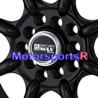 16 16x8 XXR 002 Black Rims Wheels Stance 5x114.3 Deep Dish Step Lip 