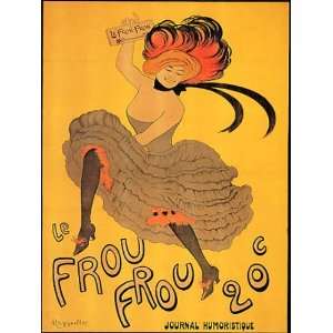  LE FROU FROU GIRL 20C FRANCE FRENCH SMALL VINTAGE POSTER 