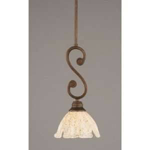  Curl Mini Pendant with 7 Gold Ice Glass Shade