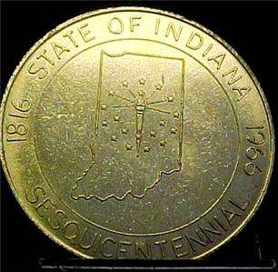 STATE OF INDIANA SESQUICENTENNIAL  1816 1966 TOKEN 8150  