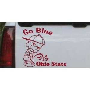 Go Blue Pee On Ohio State Car Window Wall Laptop Decal Sticker    Red 