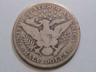 Key date 1914 US Silver Barber Half Dollar. Grades at a VG w/ 2 1/2 