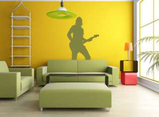 Music Rock Silhouette Man Removable Wall Art Decal  