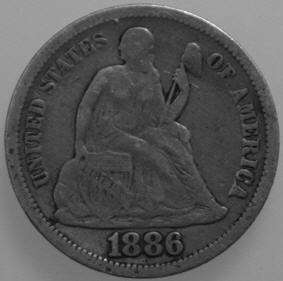 1886 Seated Liberty dime with Good details. You will receive the coin 