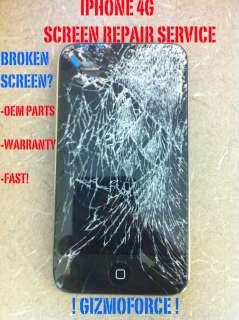 Iphone 4G 4 Cracked Broken Screen Repair Service FAST  