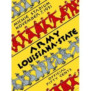  Historic Game Day Program Cover Art   ARMY (H) VS LSU 1931 