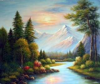 Genuine Landscape Oil Painting Yosemite Snow Mountain  
