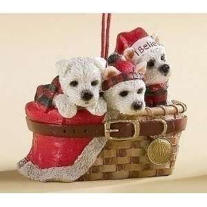   Westies Highland Terrier Dog Basket Christmas Tree Ornaments #26342