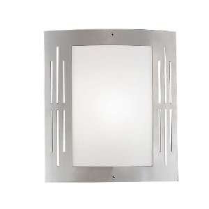 Eglo 82309A City 1 Light Wall Light Fixture, Stainless Steel/Frosted 
