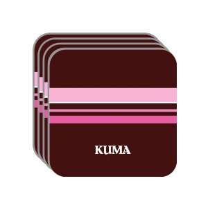 Personal Name Gift   KUMA Set of 4 Mini Mousepad Coasters (pink 