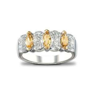  Sophistication Diamond & Yellow Sapphire Eternity Ring by 
