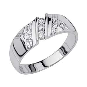   Channel Set Mens Wedding Ring Band   Size 9 The World Jewelry Center