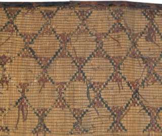 OLD AFRICAN TUAREG WOVEN STRAW LEATHER CARPET MAT NIGER  